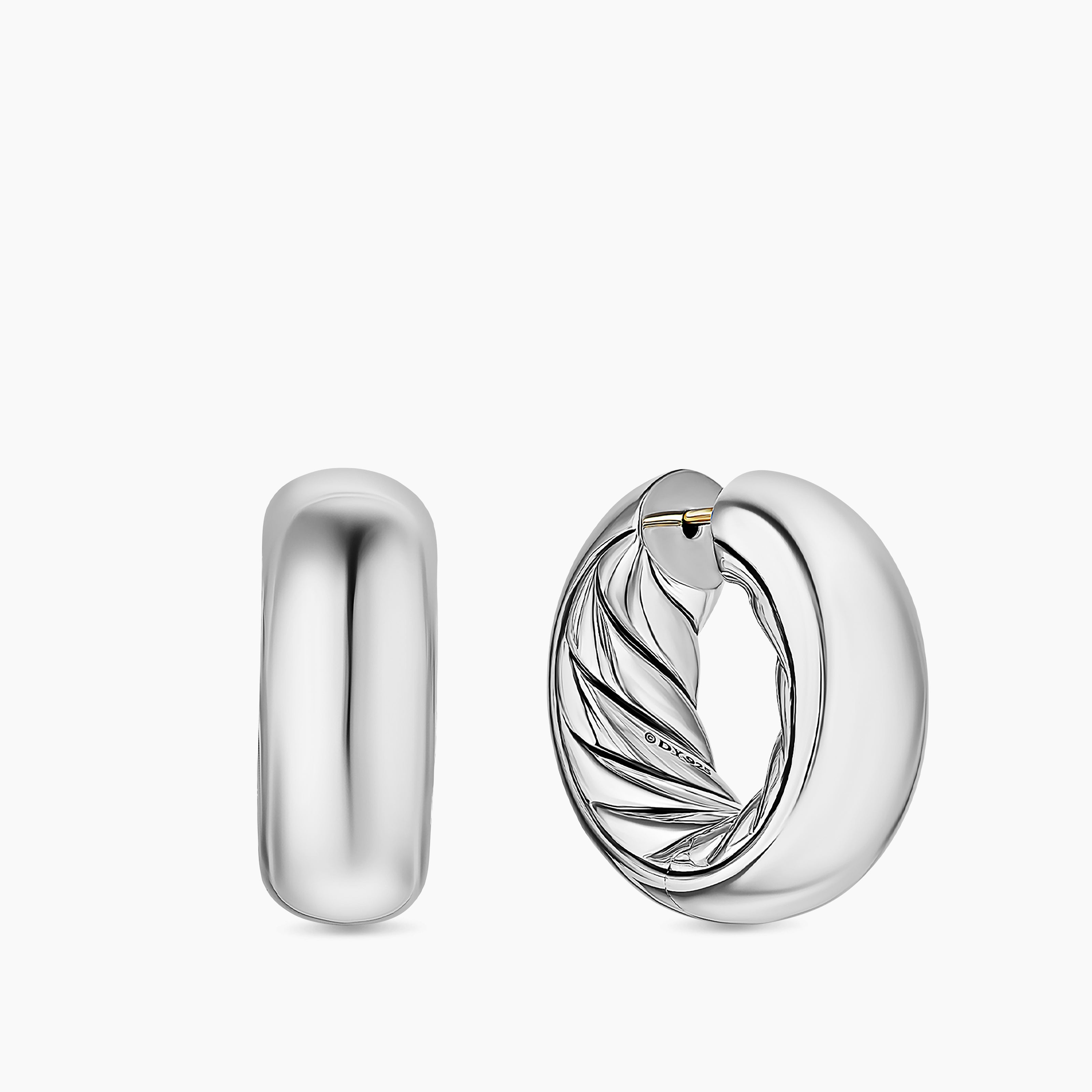 Womens DY Mercer&reg; Hoop Earrings in Sterling Silver, 24.7mm